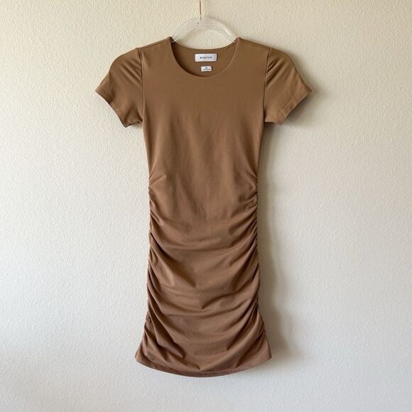 Aritzia Babaton Covet Contour Sleek Ruched Bodycon Mini Dress - Picture 1 of 11